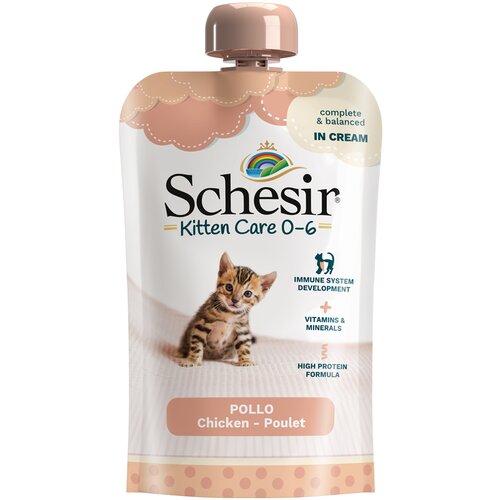  Ekonomično pakiranje Schesir Kitten in Cream 20 x 150 g - Piletina Cene