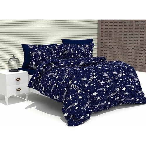  posteljina za bračni krevet teget zvezde Cene