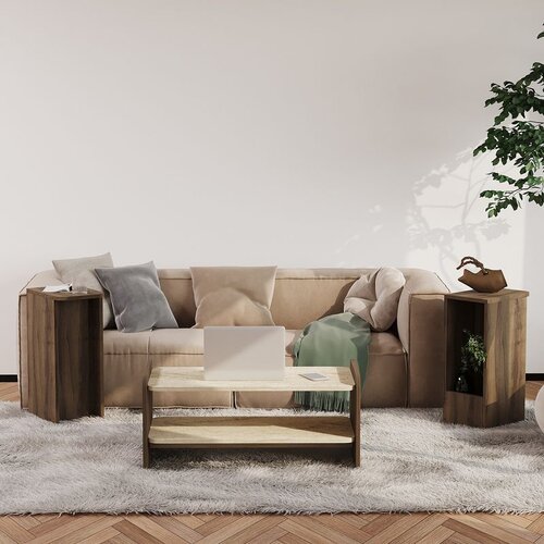 Hanah home set klub stolova Amon, travertin / antik / orah Cene