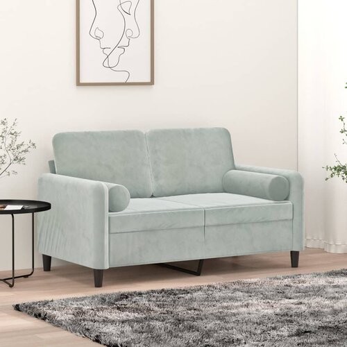  Ukrasni jastuci 2 kom svjetlosivi Ø 15 x 50 cm baršunasti Cene