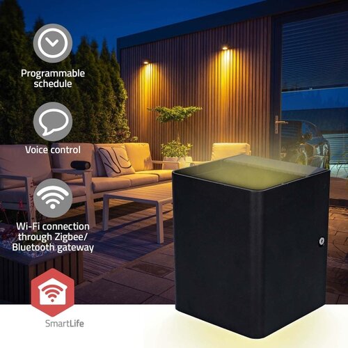 Nedis ZBLOW10RGBW - LED RGBW prigu&amp;scaron;iva za spolja&amp;scaron;nje osvetljenje LED/12W/230V IP65 Wi-Fi Tuya crna Slike