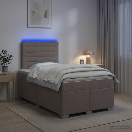  Boxspring krevet s madracem Sivosmeđa 120 x 190 cm Tkanina Slike
