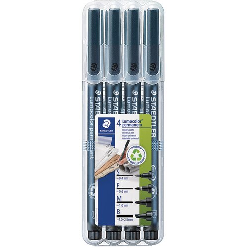 Marker OHP PERMANENTNI PK4 LUMOCOLOR STAEDTLER 31-9WP4GS CRNI Cene