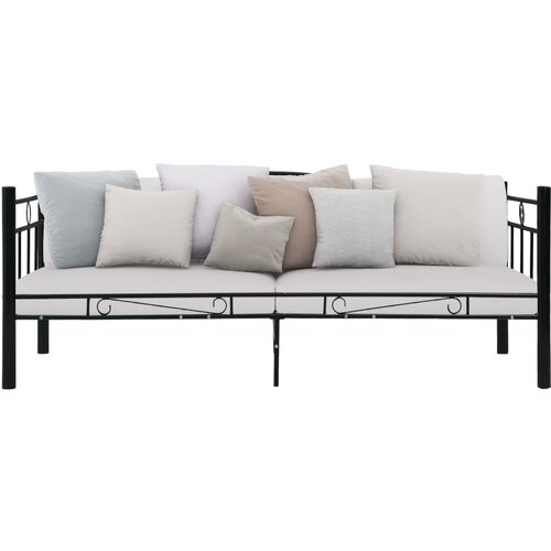 Maison Chic Posteljni okvir - Enojna postelja - Postelja za odrasle za dnevno posteljo črn kovinski 90x200 cm, (21695102) Slike