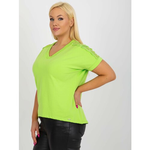 Fashion Hunters Lime green cotton blouse larger size Slike