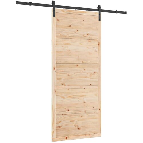  Klizna vrata Prirodna 90 x 208 cm Masivna borovina Slike