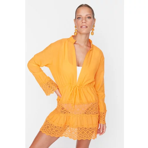 Trendyol Orange Lace Detailed Dress