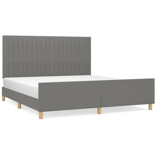 Maison Chic Posteljni okvir - Dvoposteljna postelja - Zakonska postelja brez vzmetnice temno siv 180x200 cm tkanina-J4408, (21760814) Slike