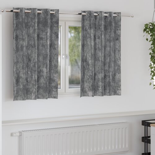 VidaXL Velvet zavese 2 kosi z očki Siva 140x140 cm Slike