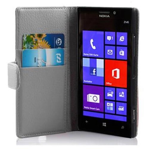 Cadorabo Ohi&scaron;je, združljivo z Nokia Lumia 925 v snežno bela - Za&scaron;čitni ovitek iz teksturiranega umetnega usnja in žep za kartice, (20552018) Cene