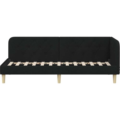  Kutni okvir kreveta s uzglavljem Crna 80 x 200 cm tkanina Slike