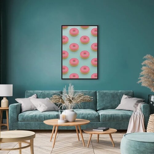  Slika - Pastel Donuts (1 Part) Vertical 60x90 U crnom drvenom okviru Slike