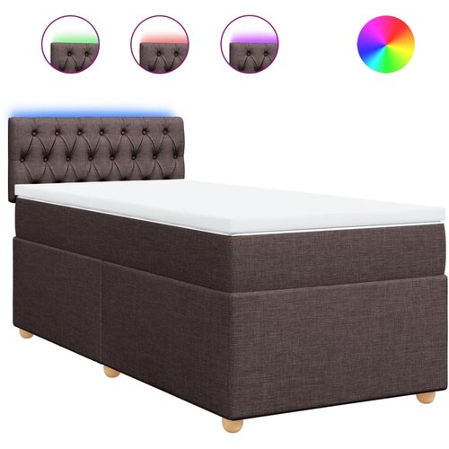 VidaXL Krevet s oprugama i madracem tamnosmeđi 80x200 cm od tkanine Slike