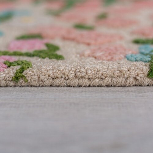 Flair Rugs Kremno bela ročno tkana volnena preproga 160x230 cm Emilia Floral &amp;ndash; Slike