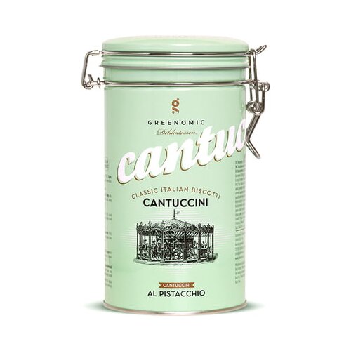 Greenomic Cantuccini - v kovinski &amp;scaron;katli - Al Pistacchio Slike