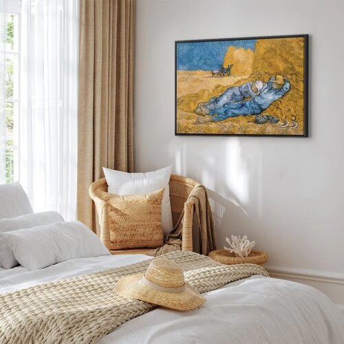  Slika - Vincent van Gogh &amp;ndash; Noon: Rest from Work 60x40 U crnom drvenom okviru Slike