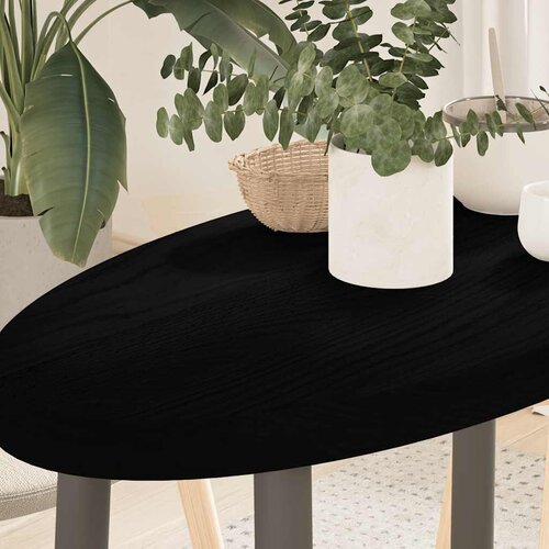 VidaXL Stolna ploča tamnosmeđa 80x40x4 cm ovalna masivna hrastovina Slike