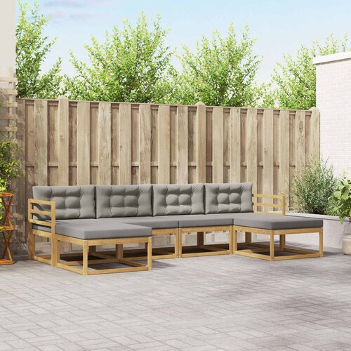  Set vanjskih sofa 6 kom. Bijela i svjetlosiva Cene