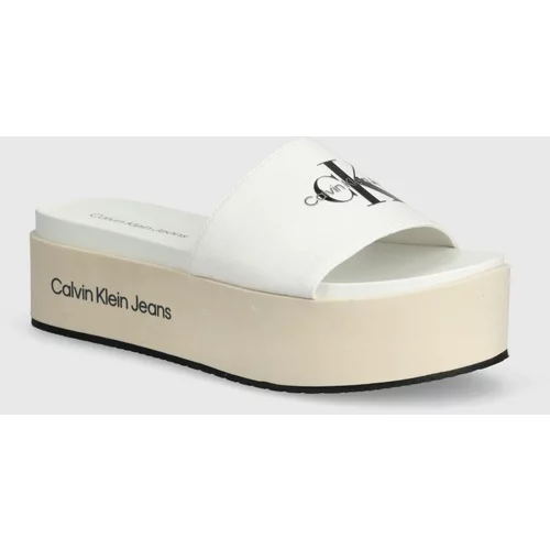Calvin Klein Jeans Natikače FLATFORM SANDAL MET za žene, boja: bijela, s platformom, YW0YW01036