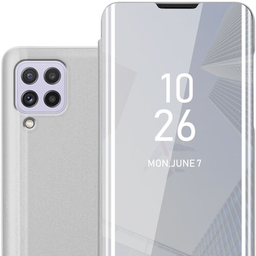  Ohišje, združljiv s Samsungom v Agate Silver - Clear View Zrcalo Zaščitni pokrov s funkcijo stojala 360 stopinj zaščita, (20603098) Cene