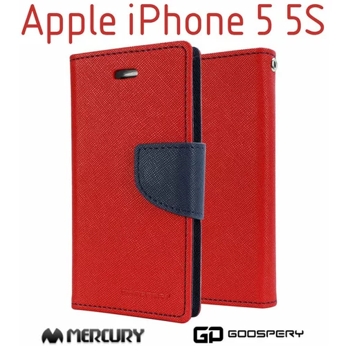 mobiline.si preklopni ovitek / etui / zaščita Mercury Fancy Diary Case za Apple iPhone SE / iPhone 5S / iPhone 5 - rdeči & modri