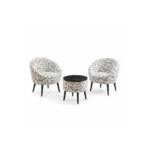Atelier Del Sofa fotelje i klub stočić lida black white Slike