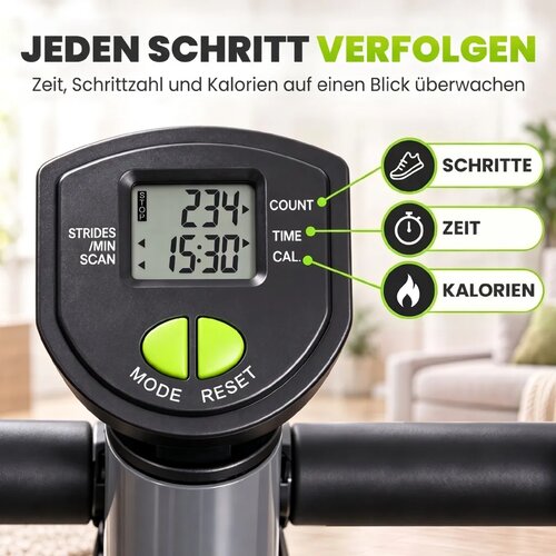 STEPER s LCD monitorom 55 x 44 x 108 cm Čelično siva + zelena + crna Slike