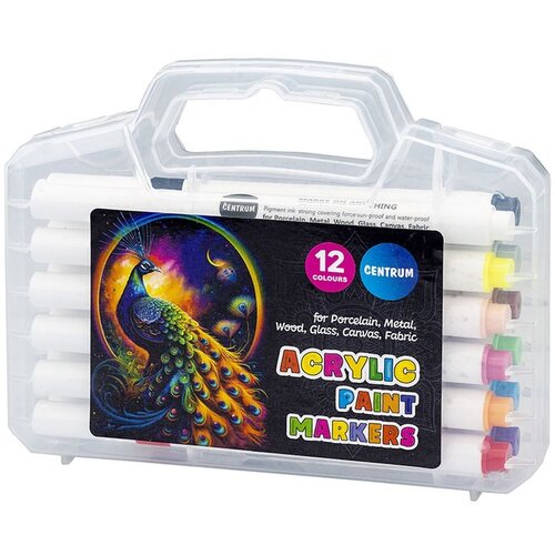 Markeri akrilni Centrum 12 boja 1-3mm u PVC kutiji 12/1 89783 Cijene