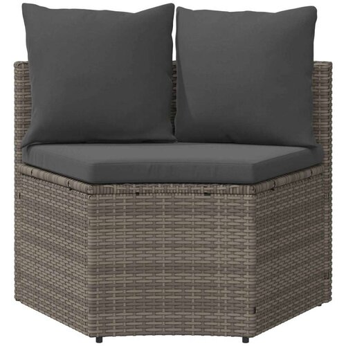  Set sofe 2 pcs Siva Solidno drvo akacije i poli ratan Slike