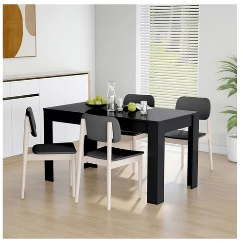  Jedilna miza črna 140x74,5x76 cm iverna plošča