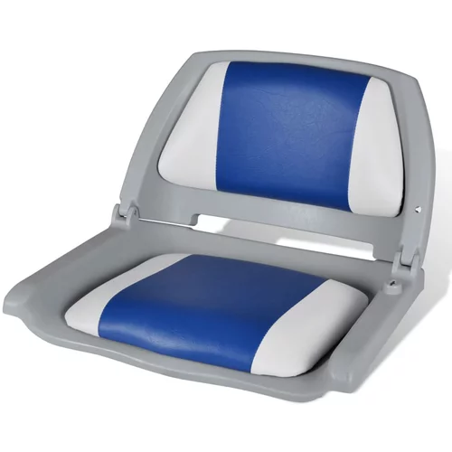 vidaXL Sklopiva stolica za plovila jastukom u boji plave-bijele 41x51x48cm