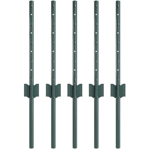  Stup za ogradu 5 pcs Zelena 80 cm Čelik Slike