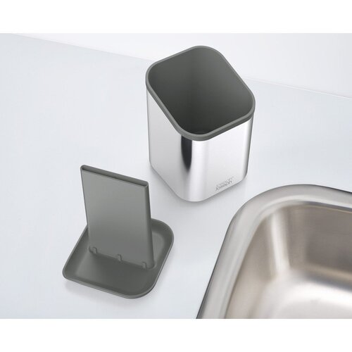Joseph Joseph Ocjeđivač za posuđe od nehrđajućeg čelika za pribor u sjajno srebrnoj boji 11x11,5 cm Duo Steel &amp;ndash; Slike