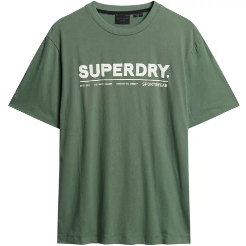 Superdry Majica temno zelena / bela