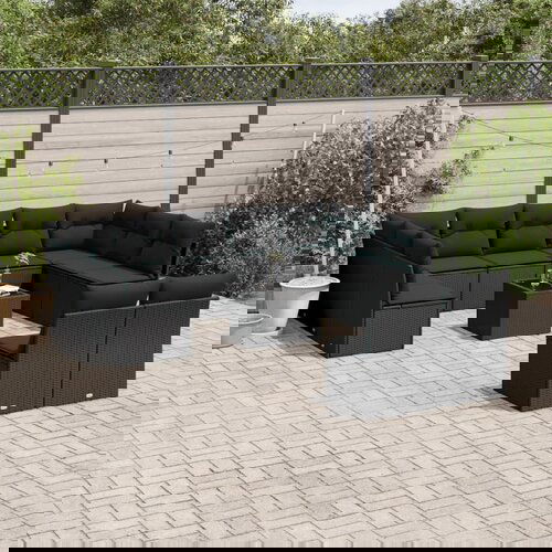 vidaXL 12-dijelni set vrtnih sofa od poliratana s jastucima crni Cijene