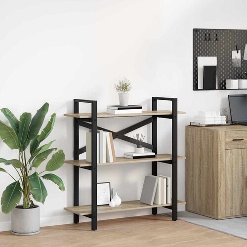 vidaXL Polica Sonoma hrast 100 x 33,5 x 102 cm Konstruirano drvo Cijene