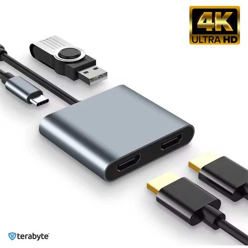  Adapter Terabyte Type C na HDMIx2 PD USB3.0 4 u 1 Cene