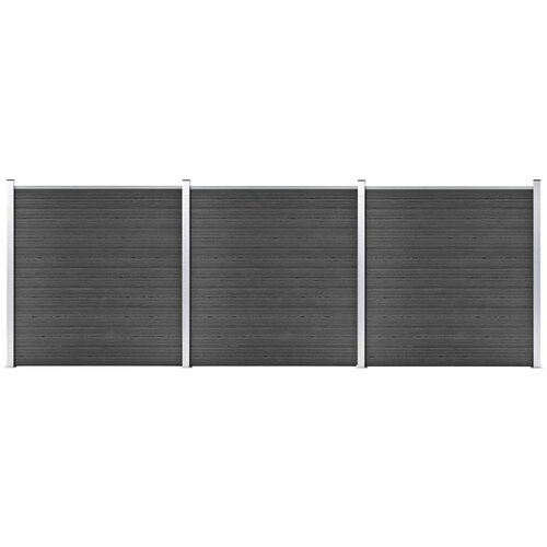 vidaXL set panela za ogradu WPC 526 x 186 cm crni Cijene
