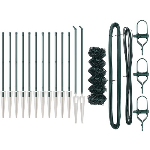 VidaXL Ograda od lančane veze s 13 &amp;scaron;iljatih nosača 0.4x25 m Galvanizirani čelik Slike