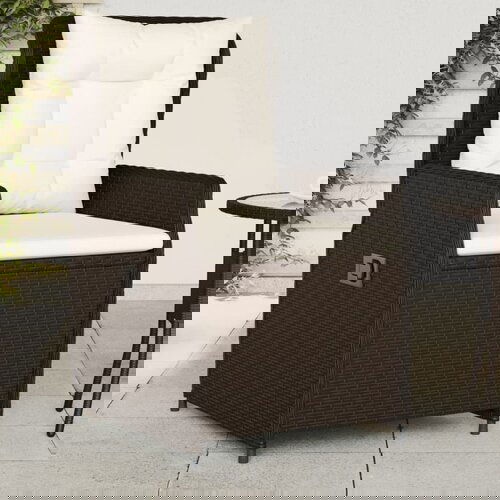 vidaXL vrtni naslanjač 2 kosa rjav poli ratan Cene