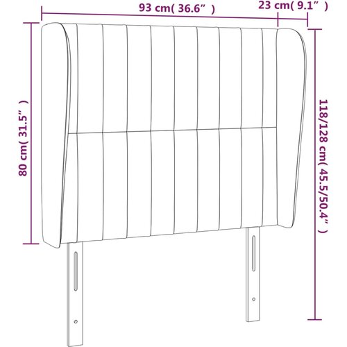  Uzglavlje s u&amp;scaron;ima svjetlosivo 93x23x118/128 cm od tkanine Slike