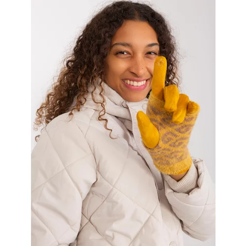 Fashion Hunters Dark yellow two-piece touch gloves