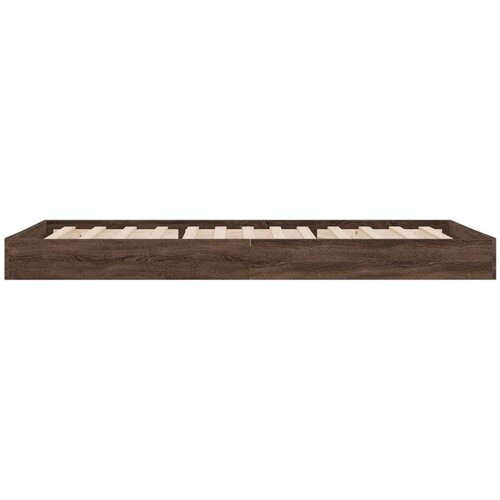 VidaXL Okvir za krevet smeđi hrast 75x190 cm konstruirano drvo Slike