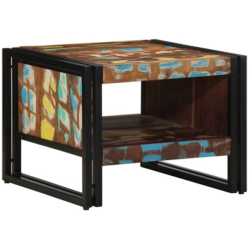 vidaXL Višebojni stolić za kavu 50x50x38 cm puno drvo obrađeno Cijene