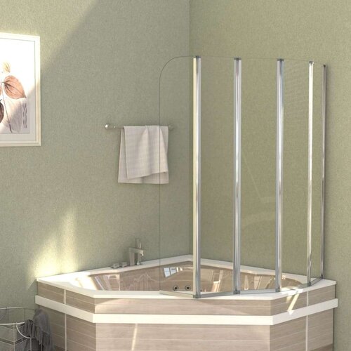 vidaXL Tuš stena za kopalno kad 120x140 cm kaljeno steklo prozorna Cene