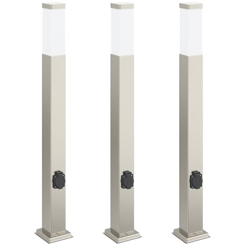vidaXL Stebričke z vtičnico 3 kosi 80 cm nerjaveče jeklo IP44, (5000296937) Cene