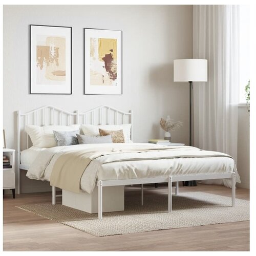 vidaXL okvir za krevet s uzglavljem bijeli 150x200 cm Cene