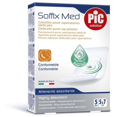 Pic Solution Antibakterijski pooperativni obliž PiC Soffix Med 5 x 7 cm 5x Slike