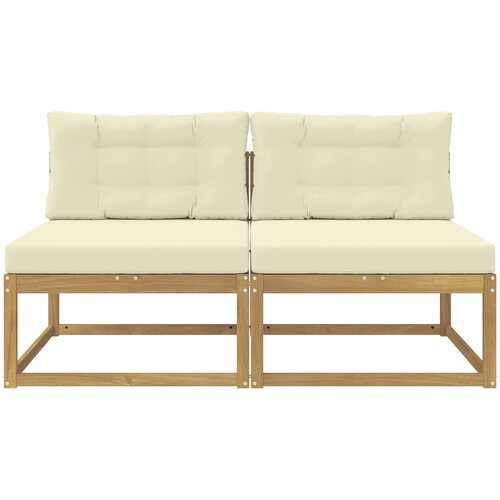  2 Komad Srednja sofa za van Poliester Bijela Slike
