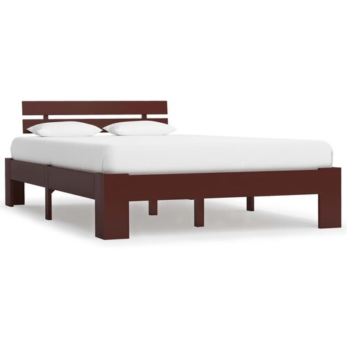VidaXL Okvir za krevet od masivne borovine tamnosmeđi 120 x 200 cm Slike